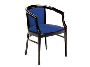064, Klassischer Sessel aus lackiertem Holz, für Restaurants gemacht