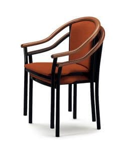 408, Stuhl mit Armlehnen, elegant und klassisch, für Bars