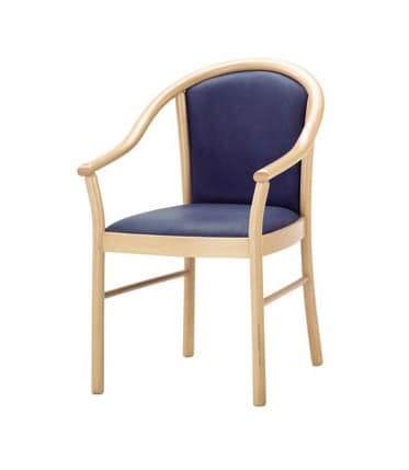 C13, Sessel mit Armlehnen aus Massivholz, für Kantinen