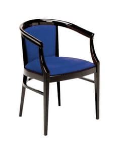 C16, Sessel aus Holz mit Armlehnen, gepolstert, fr den Objektbereich