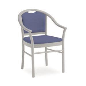 Dolly L1175 3/4 M, Gepolsterter Stuhl aus Holz, handlich, für Wohnzimmer