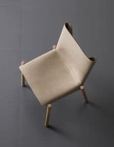1085 Edition, Stuhl aus Leder und Metall, praktisch und robust