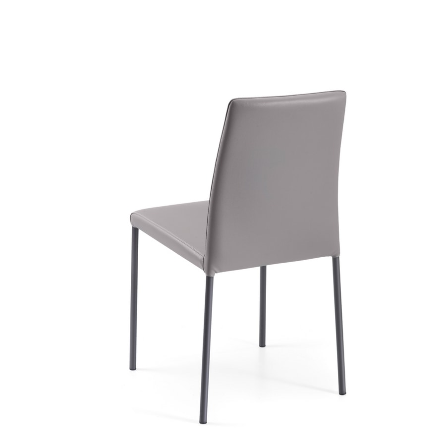 Agata low, Chair komplett in Leder, Stahlkonstruktion abgedeckt