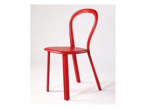 Arco, Moderne Stuhl mit Leder bezogen, gebogene Rckenlehne, fr Hotels