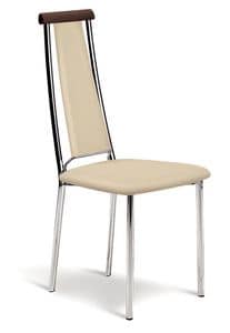 ASTI 2, Stuhl aus verchromtem Metall und Kunstleder, fr Kche