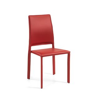 Emi, Stapelbarer Stuhl komplett mit Leder bezogen