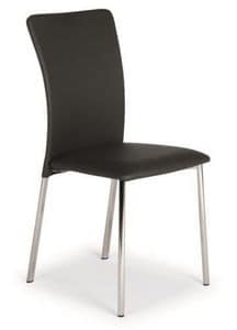 Eva, Stuhl mit Metallgestell, Sitz und Lehne aus beschichtetem Gewebe gepolstert, fr den Objektbereich