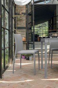 LILY SE610, Stuhl mit Lederbezug ideal für Küche und Bar
