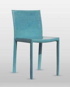 Malindi, Stuhl im Dickleder bezogen, mit Stahlrahmen, in verschiedenen Farben erhältlich