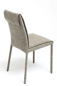 Nancy, Stuhl mit Nubuk bedeckt, erhältlich in verschiedenen Farben und zwei Höhen