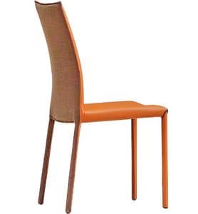 Nuvola SA, Stuhl mit Leder bezogen, ohne Armlehnen