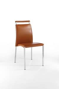 Pratrik Griff, Stapelbarer Stuhl aus verchromtem Stahl, mit Griff