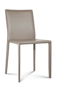 Plata, Stuhl komplett mit Leder gepolstert