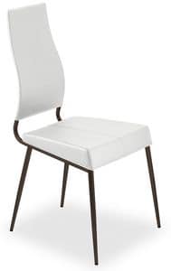 RIETI 2, Stuhl aus Metall und Leder, dnne Beine, komfortabel und stilvoll