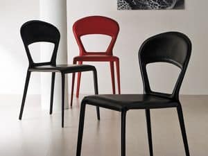 Soffio S CU, Chair bedeckt in Leder, in verschiedenen Farben, zum Meeting