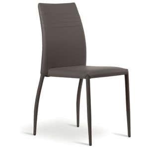 TAFFY, Stapelbarer Stuhl aus Kunstleder, fr Speiserume Polster