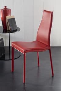 Veronique, Chair komplett in Leder bezogen, fr Restaurants