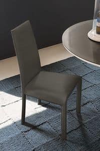 VODKA SE600, Chair komplett in Leder fr moderne Speiserume abgedeckt