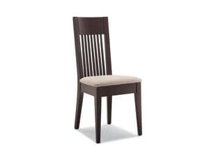 305, Stuhl mit gepolsterten Sitz, Rckenlehne mit vertikalen Lamellen