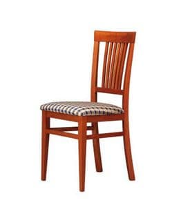 316, Gepolsterter Stuhl mit Rückenlehne aus Holz, für Bars und Hotels
