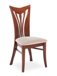Button ST, Eleganter Stuhl mit Rckenlehne mit gebogenen senkrechten Lamellen