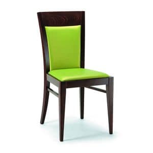 181, Moderner gepolsterter Stuhl aus Holz fr Wohn- und Esszimmer