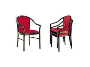 C11 STK, Sessel mit Armlehnen aus Massivholz, fr Restaurants