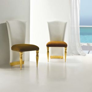 Capri CP186, Leder gepolsterter Stuhl mit hoher Rckenlehne