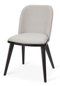 Lola S, Moderne Stuhl aus Buchenholz, gepolsterter Sitz und Rcken