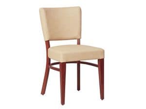 Marsiglia/S, Stuhl aus Holz für Wohnzimmer, mit gepolstertem Sitz und Rückenlehne