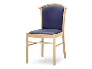 MD/4, Gepolsterter Stuhl aus Holz, für die Gaststätten