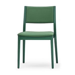 Sintesi 01512, Stuhl aus Massivholz, Rücken gepolstert und Sitz, moderner Stil