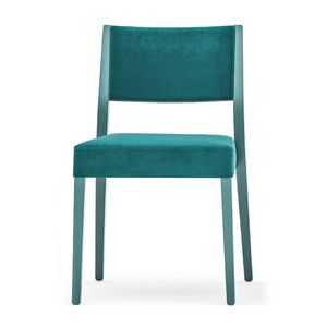 Sintesi 01514, Stuhl aus Massivholz, Rücken gepolstert und Sitz, moderner Stil