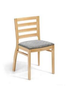 Jessica ST, Stuhl aus Massivholz, Rckenlehne mit horizontalen Lamellen