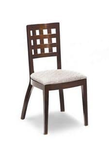 Ramona G, Stuhl mit gepolstertem Sitz, Rckenlehne mit quadratischen Lchern