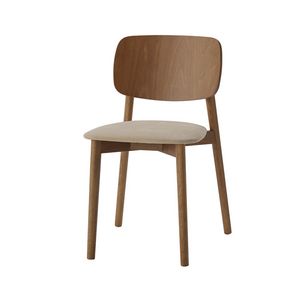 Bobo, Stuhl aus Buchenholz, gepolsterter Sitz