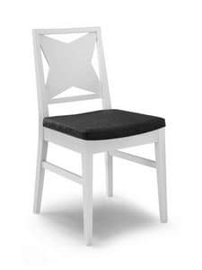 Gaia F, Moderne Stuhl, mit X Rckenlehne, fr Salons