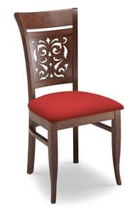 Gloria PANT, Gepolsterter Stuhl mit gelochten Holzrcken