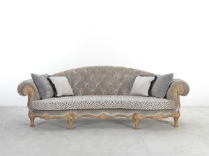 4880, Geschwungenes Sofa mit antikem Decapè-Finish