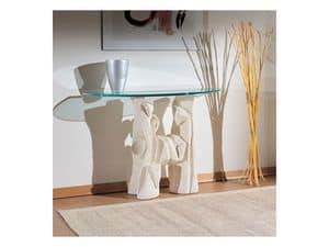 Magellano, Tisch mit Steinsockel für Wohnräume, moderner Stil