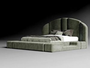 Concept 01 Art. ECO001, Gepolstertes modulares Bett mit raffiniertem Design