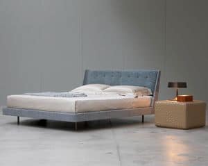 Embrace Bett, Gepolsterte Doppelbett mit abgerundeten Kopfteil