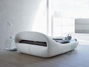 SLEEPY, Elegante Doppelbett, gepolstert, mit einer urspr�nglichen Form
