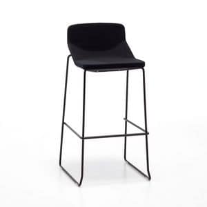 Formula80 stool h75 h65 fabric, Metallhocker, mit einfachen Design, gepolsterte Sitzflche