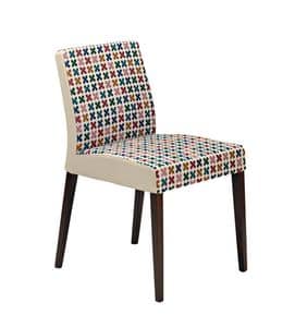 Domus Stuhl, Stuhl aus massivem Buchenholz, gepolstert mit unterschiedlichen Dichten