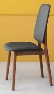 Luxy 611/613/615, Design-Stuhl, in Eiche und ko-Leder, hohe Rcken
