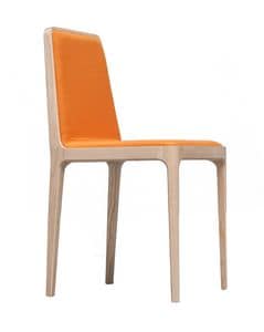 Tiptap Stuhl, Design-Stuhl, gepolstert, Holz, fest, fr den Objektbereich