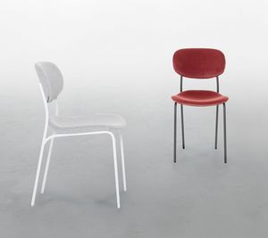 BIKINI, Stuhl aus lackiertem Metall, mit gepolstertem Sitz