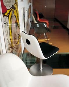 Boum Disc Base, Drehstuhl mit runder Basis und Sitz in Kunststoff beschichtet