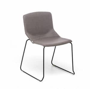 Formula Slim SL, Stuhl aus Metall, auf Kufen, gepolstert Schale